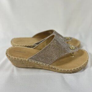 Croft & Barrow Burlap Knotted wedge sandal woman's sz 10
